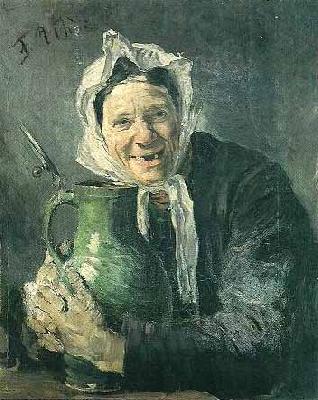 Fritz von Uhde Old woman with a pitcher China oil painting art